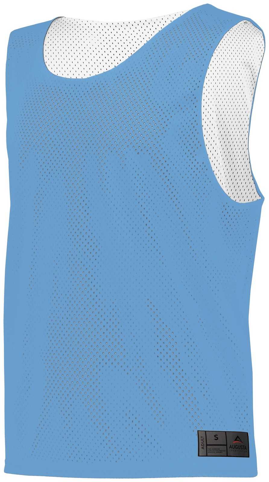 Augusta 9717 Mesh Reversible Pinnie - Columbia Blue White - HIT a Double