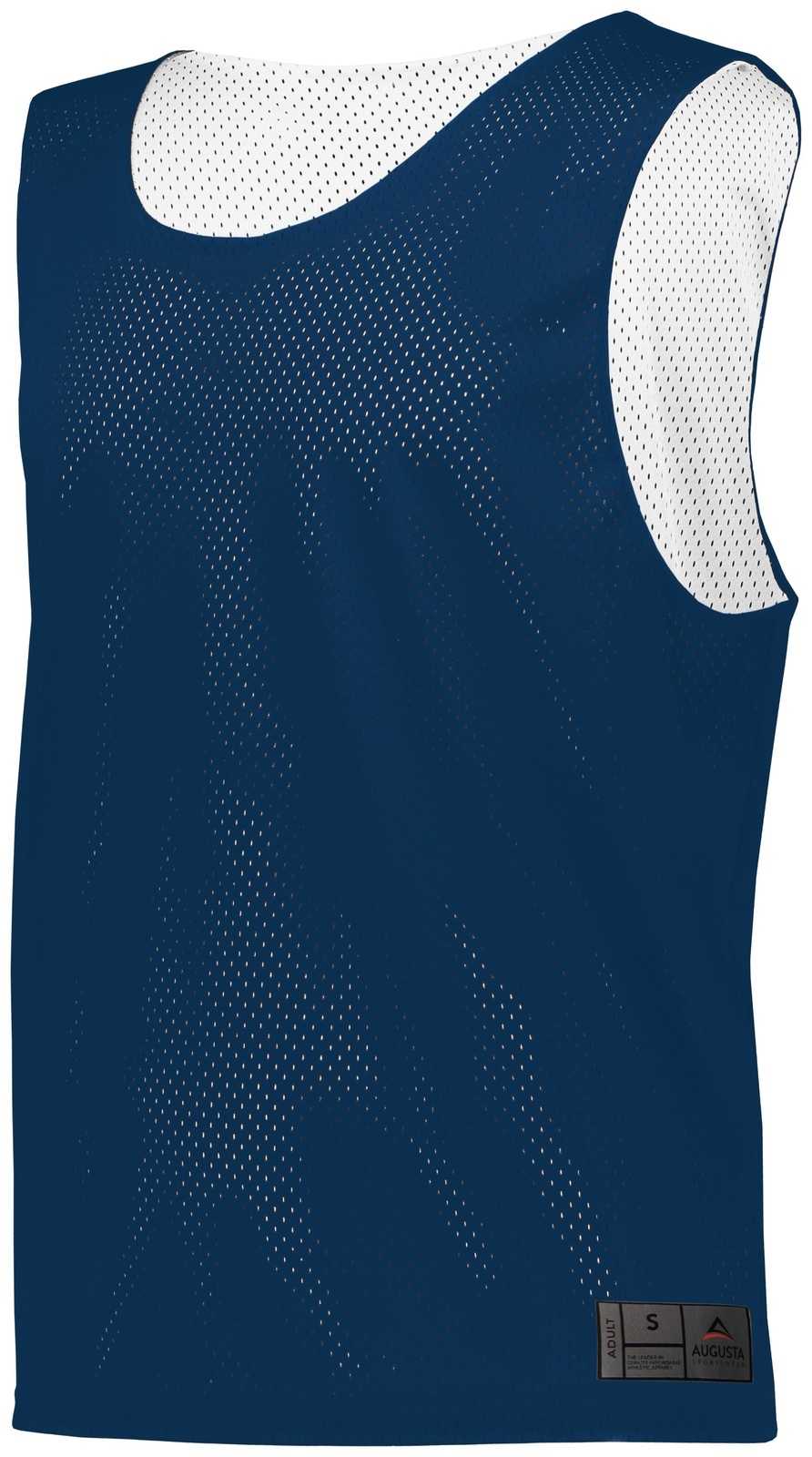 Augusta 9717 Mesh Reversible Pinnie - Navy White - HIT a Double