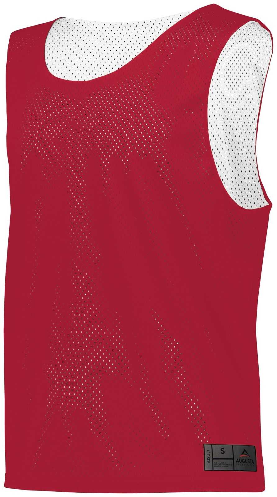Augusta 9717 Mesh Reversible Pinnie - Scarlet White - HIT a Double