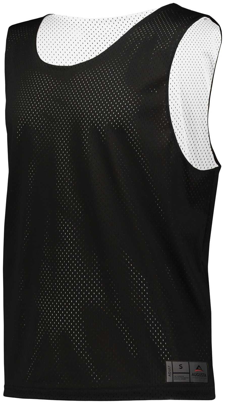 Augusta 9718 Youth Mesh Reversible Pinnie - Black White - HIT a Double