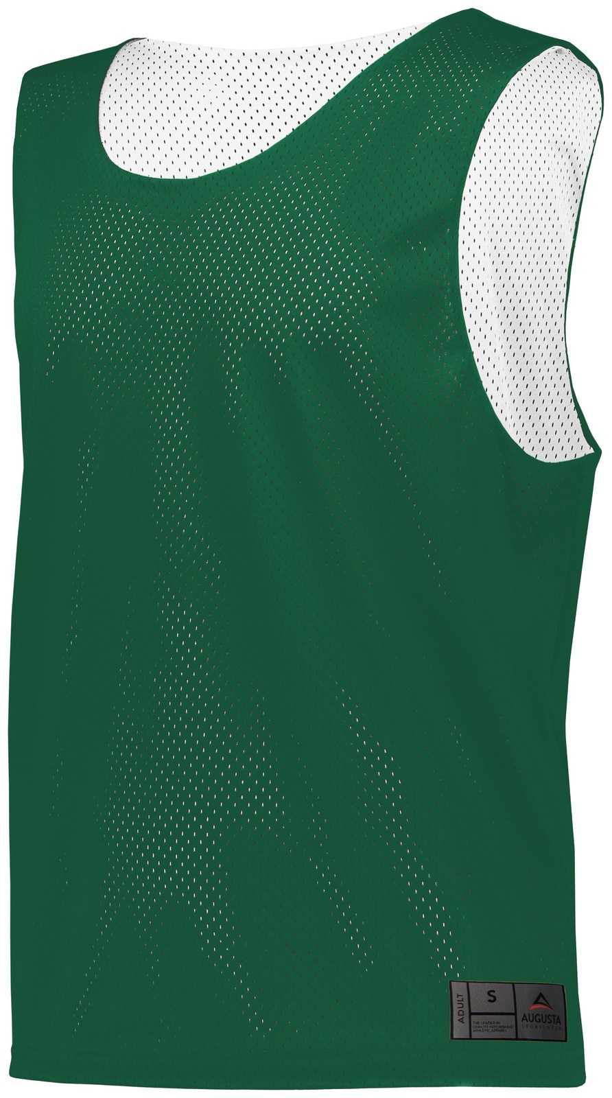 Augusta 9718 Youth Mesh Reversible Pinnie - Dark Green White - HIT a Double