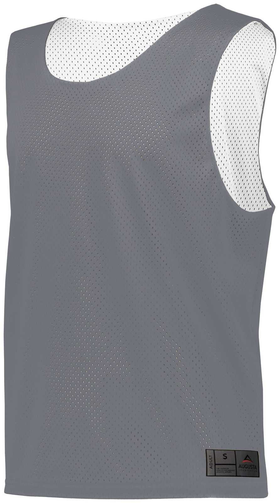 Augusta 9718 Youth Mesh Reversible Pinnie - Graphite White - HIT a Double