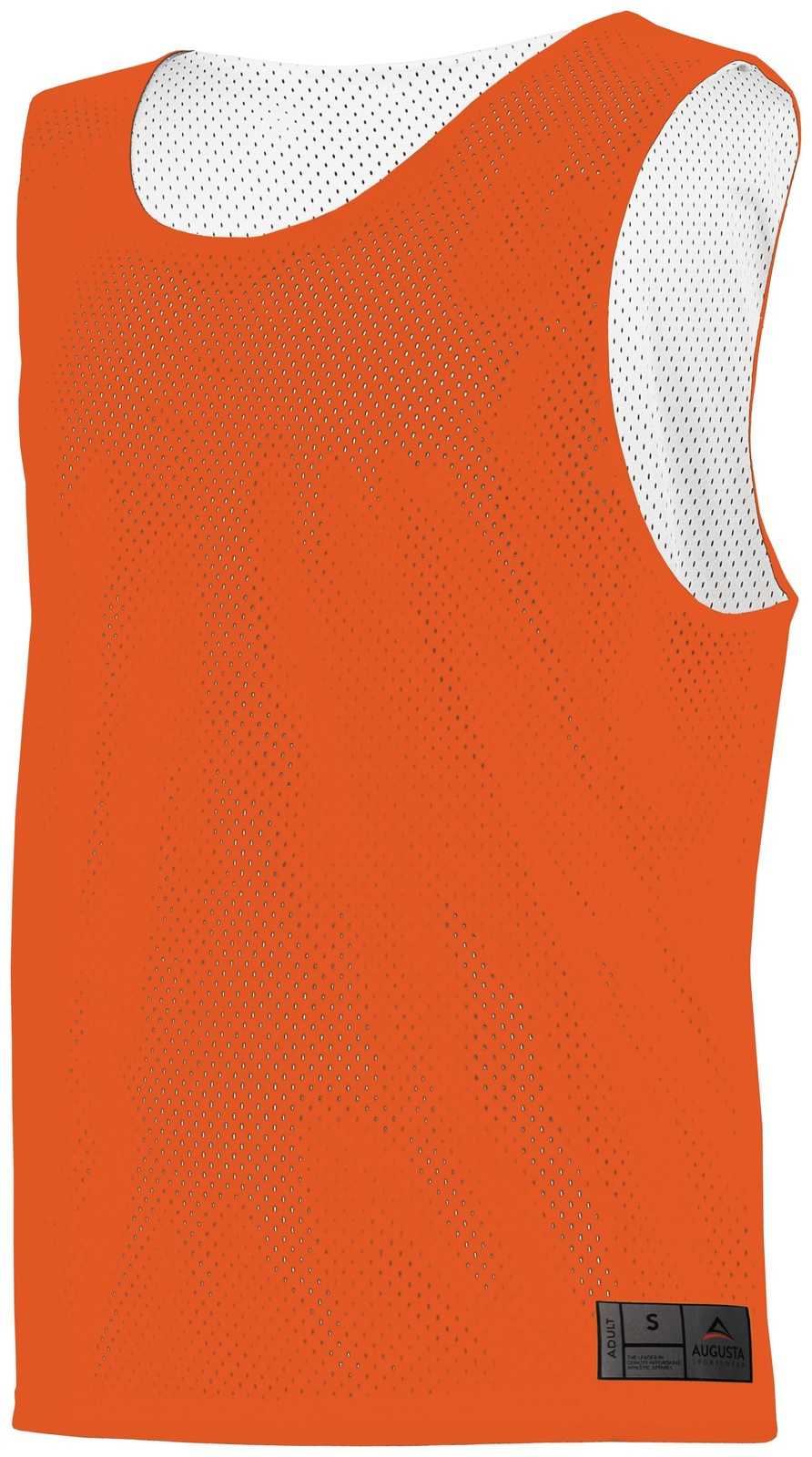Augusta 9718 Youth Mesh Reversible Pinnie - Orange White - HIT a Double