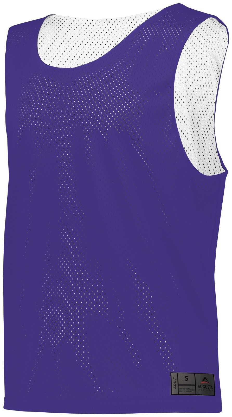 Augusta 9718 Youth Mesh Reversible Pinnie - Purple White - HIT a Double