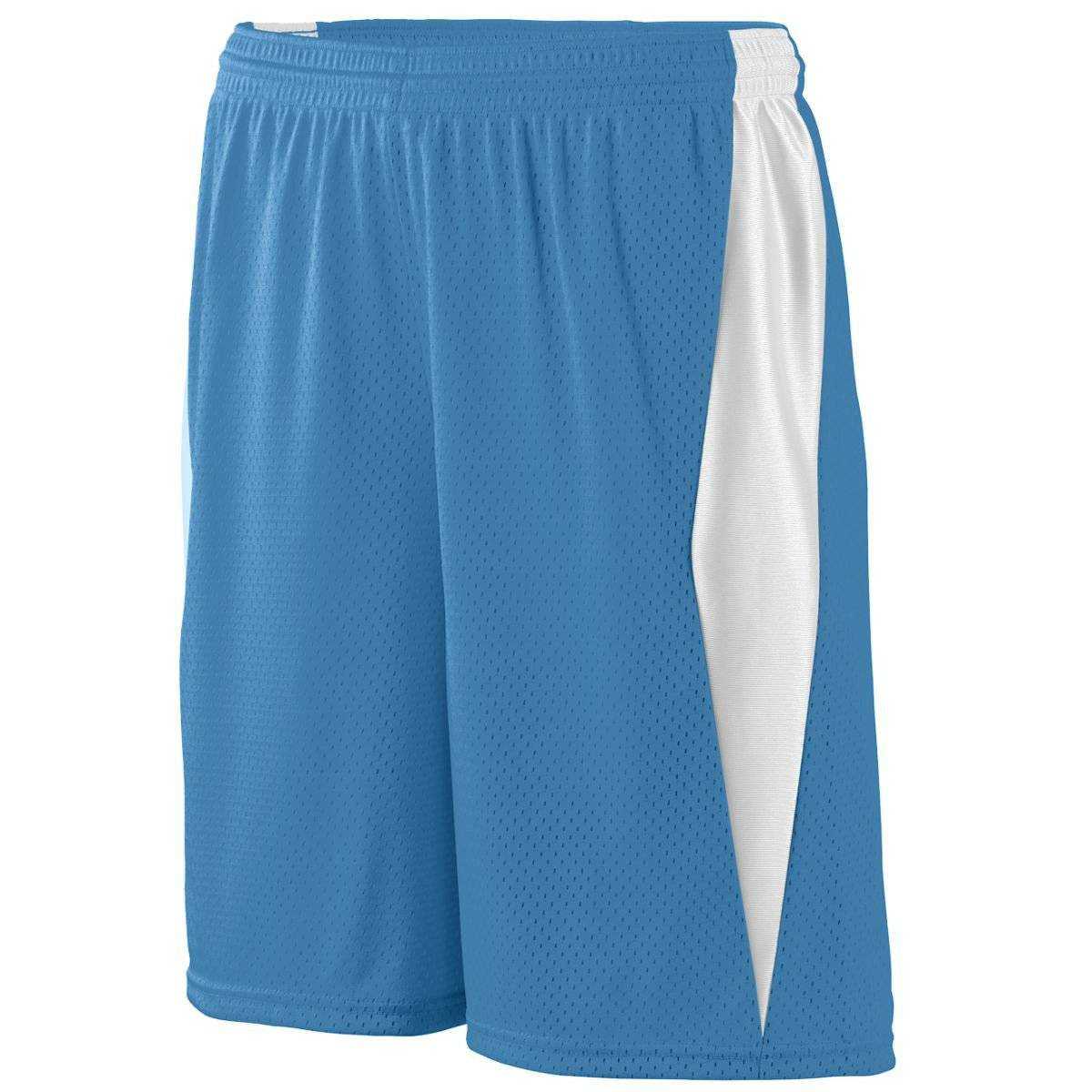 Augusta 9736 Top Score Short Youth - Columbia Blue White - HIT a Double