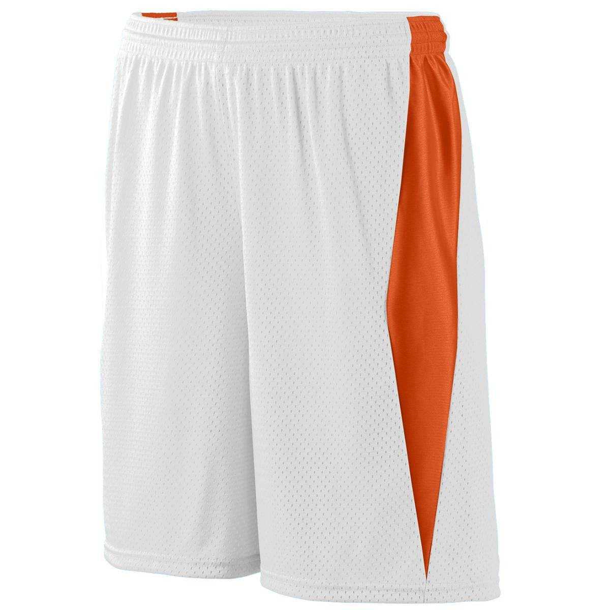 Augusta 9736 Top Score Short Youth - White Orange - HIT a Double