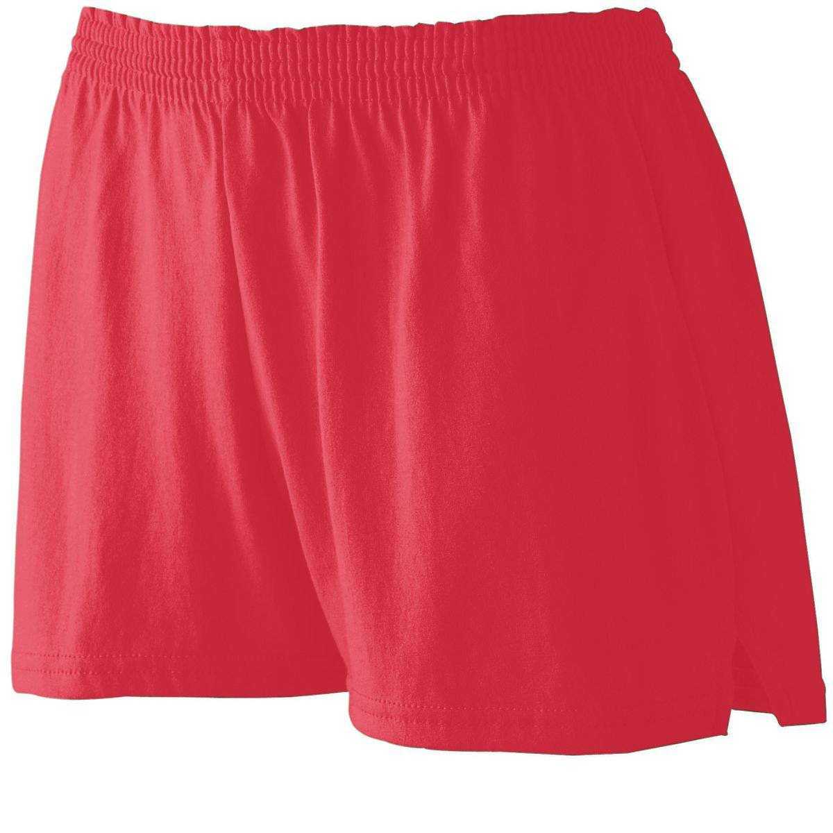Augusta 988 Girls Trim Fit Jersey Short - Red - HIT a Double
