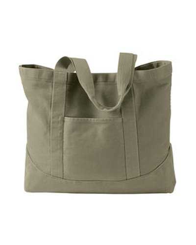 Authentic Pigment 1904 Pigment-Dyed Large Canvas Tote - Khaki Green - HIT a Double