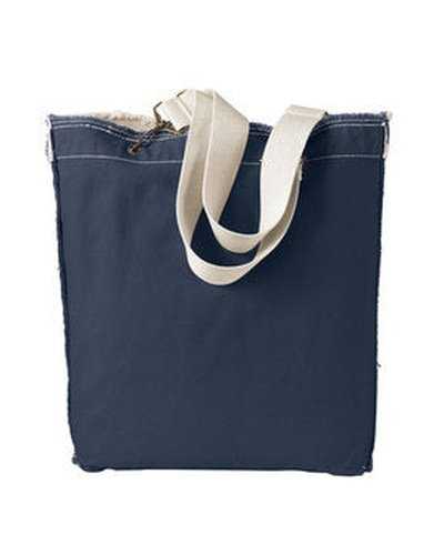Authentic Pigment 1906 Direct-Dyed Raw-Edge Tote - Deep Navy - HIT a Double
