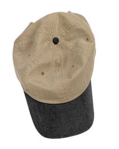 Authentic Pigment 1910 Pigment-Dyed Baseball Cap - Khaki Black - HIT a Double