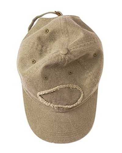 Authentic Pigment 1917 Pigment-Dyed Raw-Edge Patch Baseball Cap - Khaki Green - HIT a Double