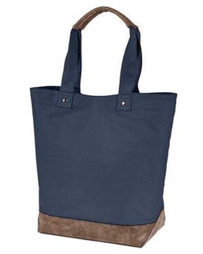 Authentic Pigment AP1921 Canvas Resort Tote - Deep Navy Brown - HIT a Double