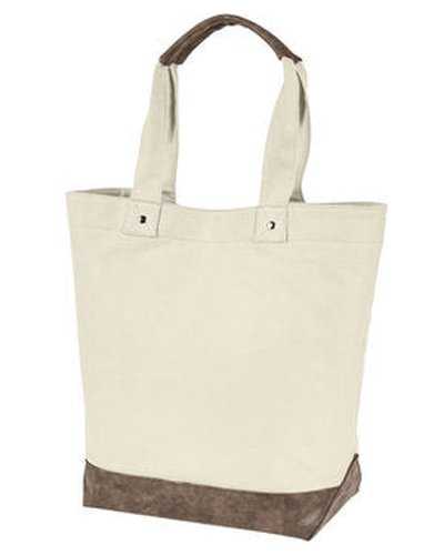 Authentic Pigment AP1921 Canvas Resort Tote - Natural Brown - HIT a Double