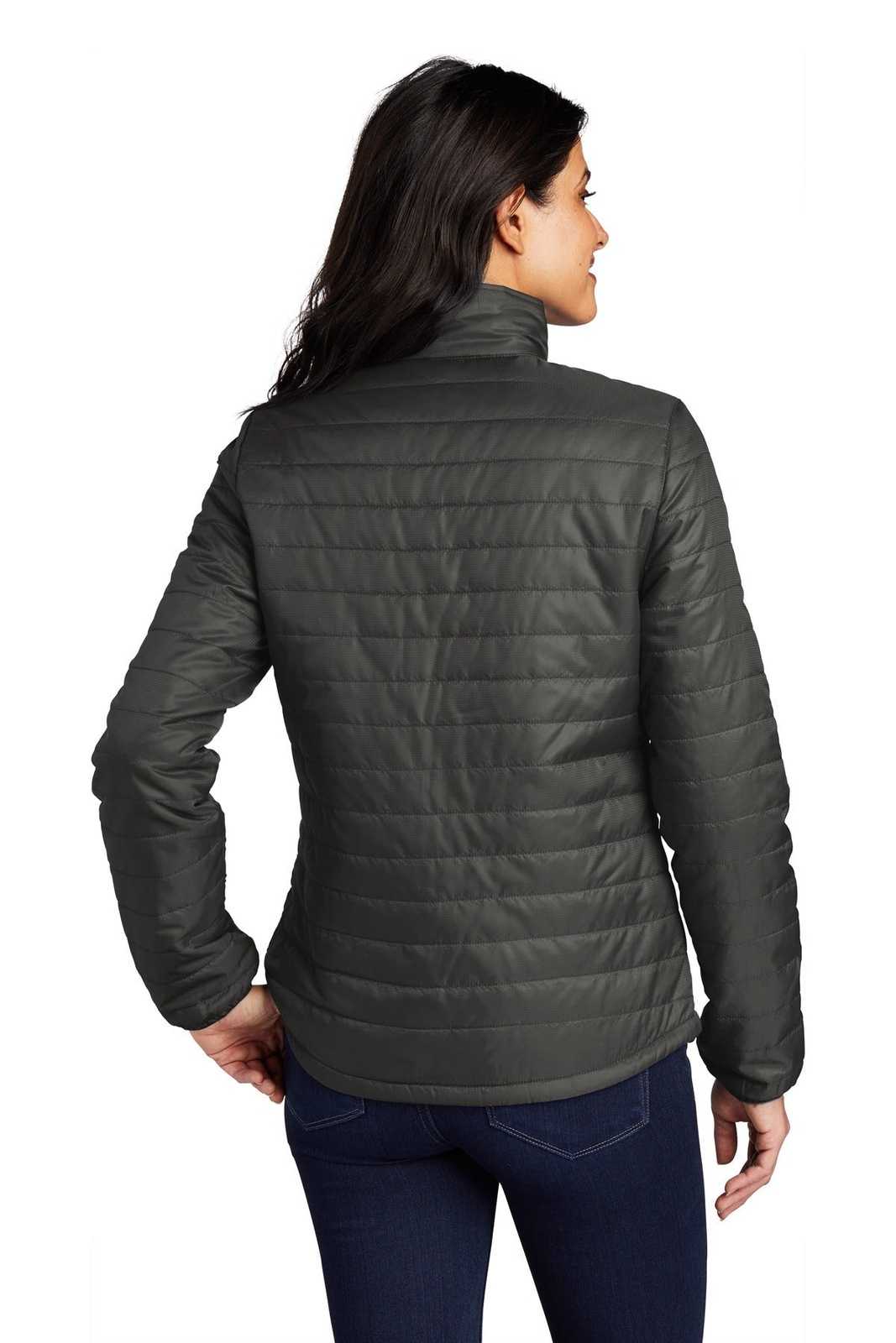 Port Authority L850 Port AuthorityLadies Packable Puffy Jacket - Sterling Gray Graphite - HIT a Double - 2