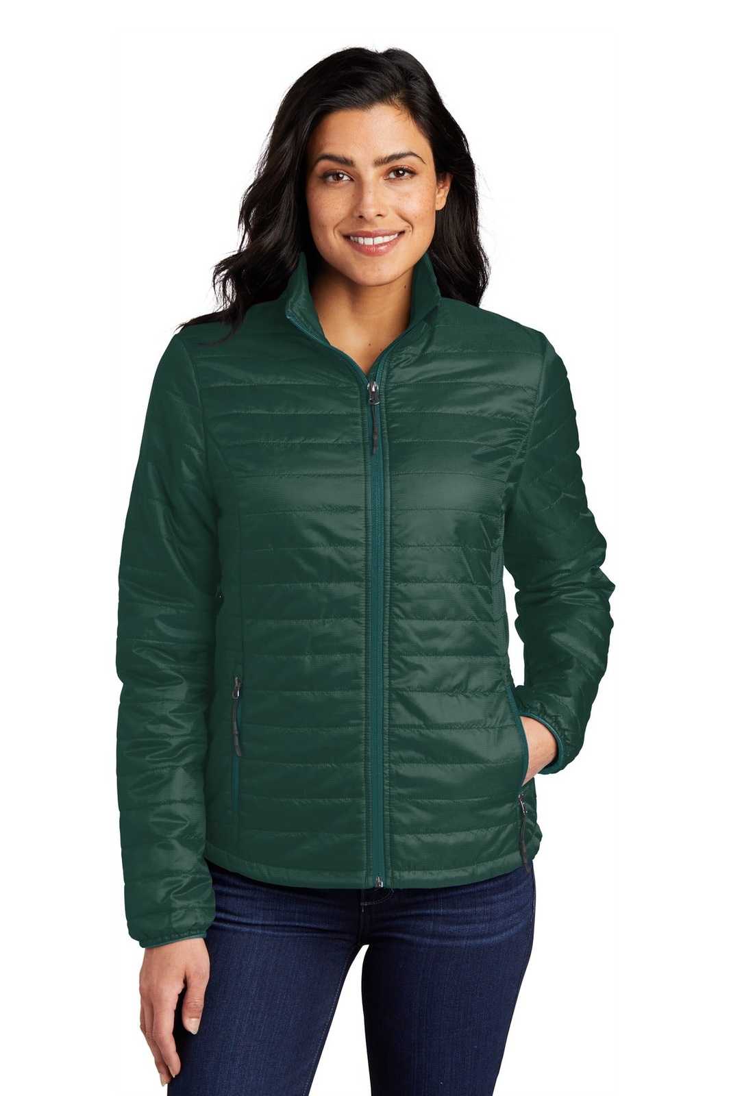 Port Authority L850 Port AuthorityLadies Packable Puffy Jacket - Tree Green Marine Green - HIT a Double - 1