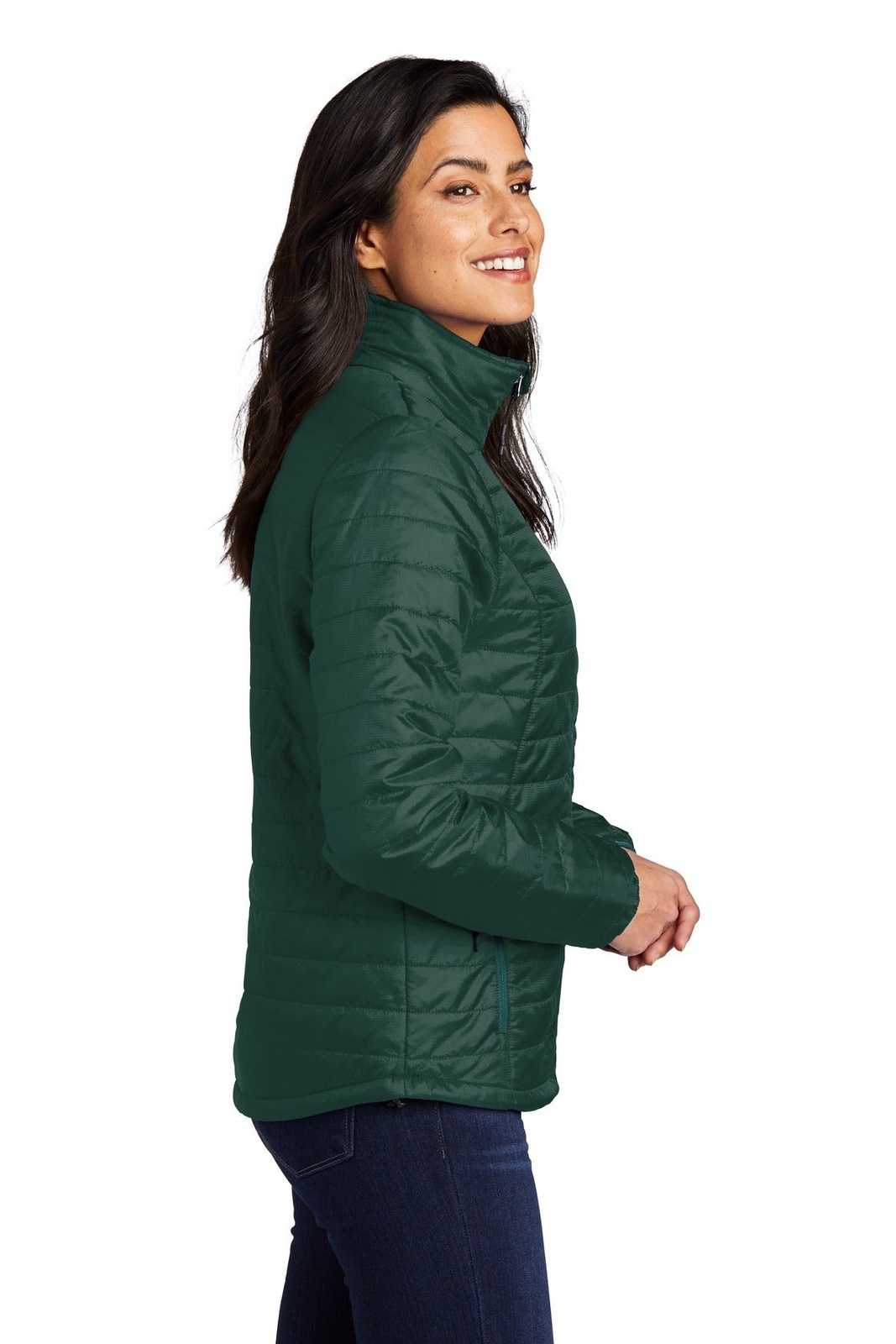 Port Authority L850 Port AuthorityLadies Packable Puffy Jacket - Tree Green Marine Green - HIT a Double - 3