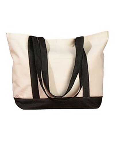 BAGedge BE004 Canvas Boat Tote - Natural Black - HIT a Double