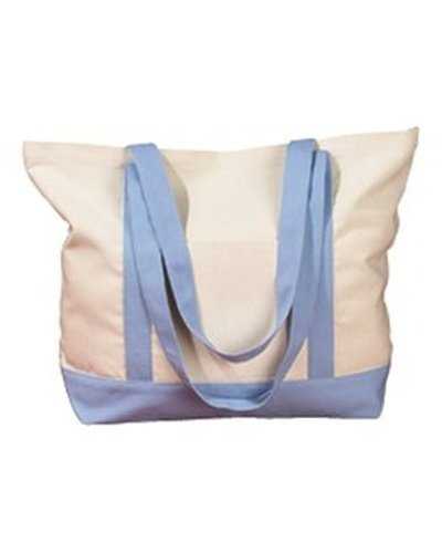 BAGedge BE004 Canvas Boat Tote - Natural Light Blue - HIT a Double