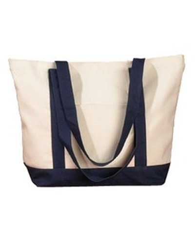 BAGedge BE004 Canvas Boat Tote - Natural Navy - HIT a Double