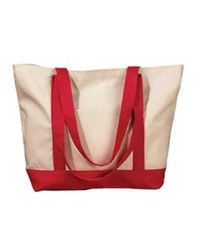 BAGedge BE004 Canvas Boat Tote - Natural Red - HIT a Double