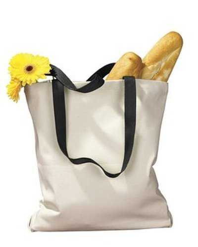 BAGedge BE010 Canvas Tote with Contrasting Handles - Natural Black - HIT a Double