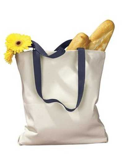 BAGedge BE010 Canvas Tote with Contrasting Handles - Natural Navy - HIT a Double