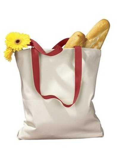 BAGedge BE010 Canvas Tote with Contrasting Handles - Natural Red - HIT a Double