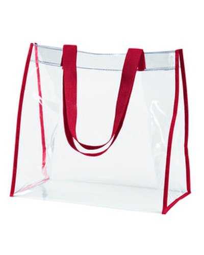 BAGedge BE252 Clear Pvc Tote - Red - HIT a Double