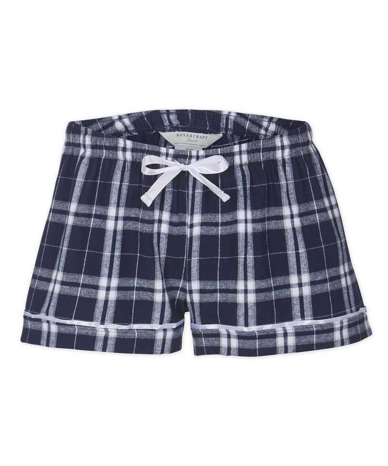 Boxercraft BW6501 Women&#39;s Flannel Shorts - Navy Silver - HIT a Double - 3