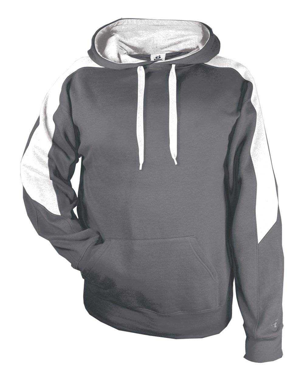 Badger Sport 1265 Saber Hoodie - Charcoal White - HIT a Double - 1