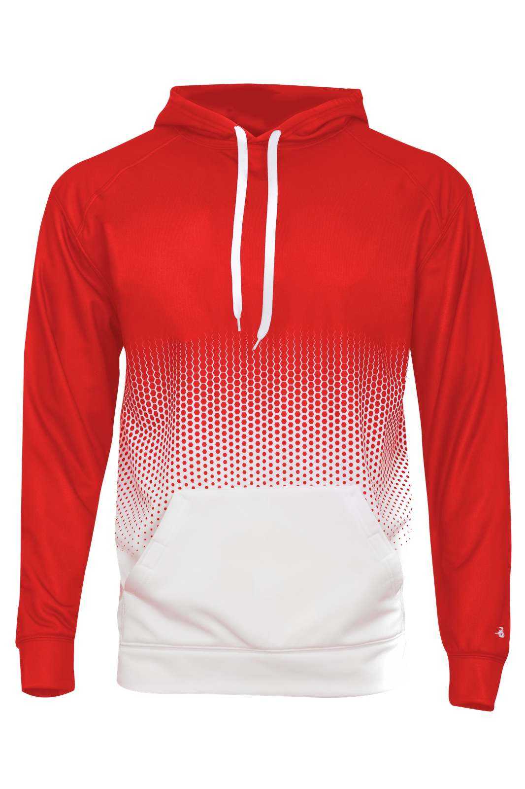 Badger Sport 1404 Hex 2.0 Hoodie - Red Hex - HIT a Double - 1