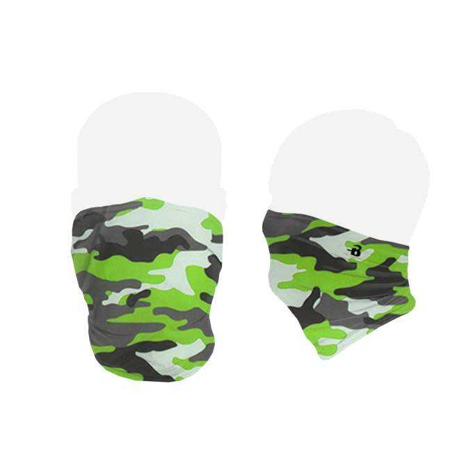 Badger Sport 1900 Performance Face Shield - Lime Camo - HIT a Double - 1