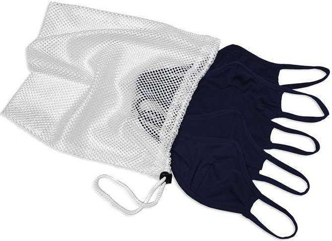 Badger Sport 1935 B-Core 5 Pk Face Guard with Machine-Washable Mesh Laundry Bag - Navy - HIT a Double - 1