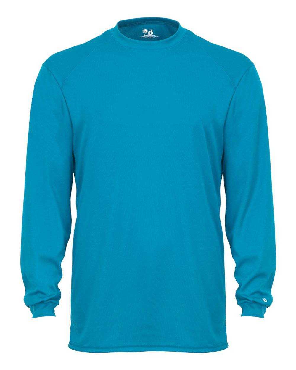 Badger Sport 2104 Youth B-Core Long Sleeve Tee - Blue - HIT a Double - 1