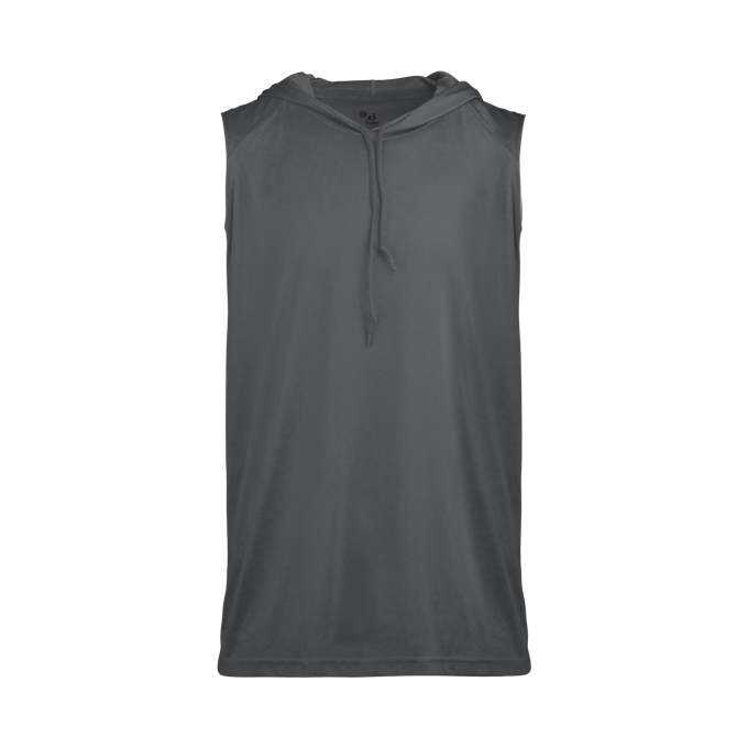 Badger Sport 2108 B-Core Sleeveless Hood Youth Tee - Graphite - HIT a Double - 1