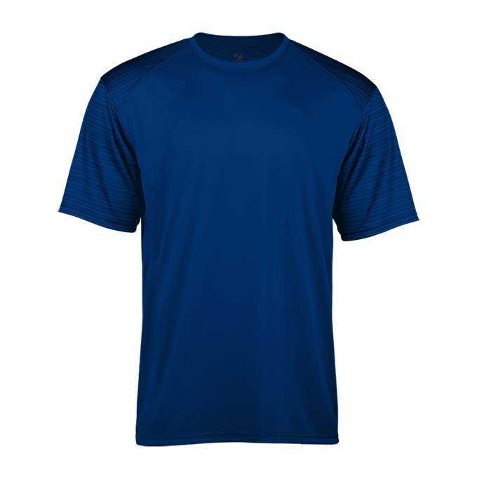 Badger Sport 2125 Sport Stripe Youth Tee - Royal Royal Striped - HIT a Double - 1