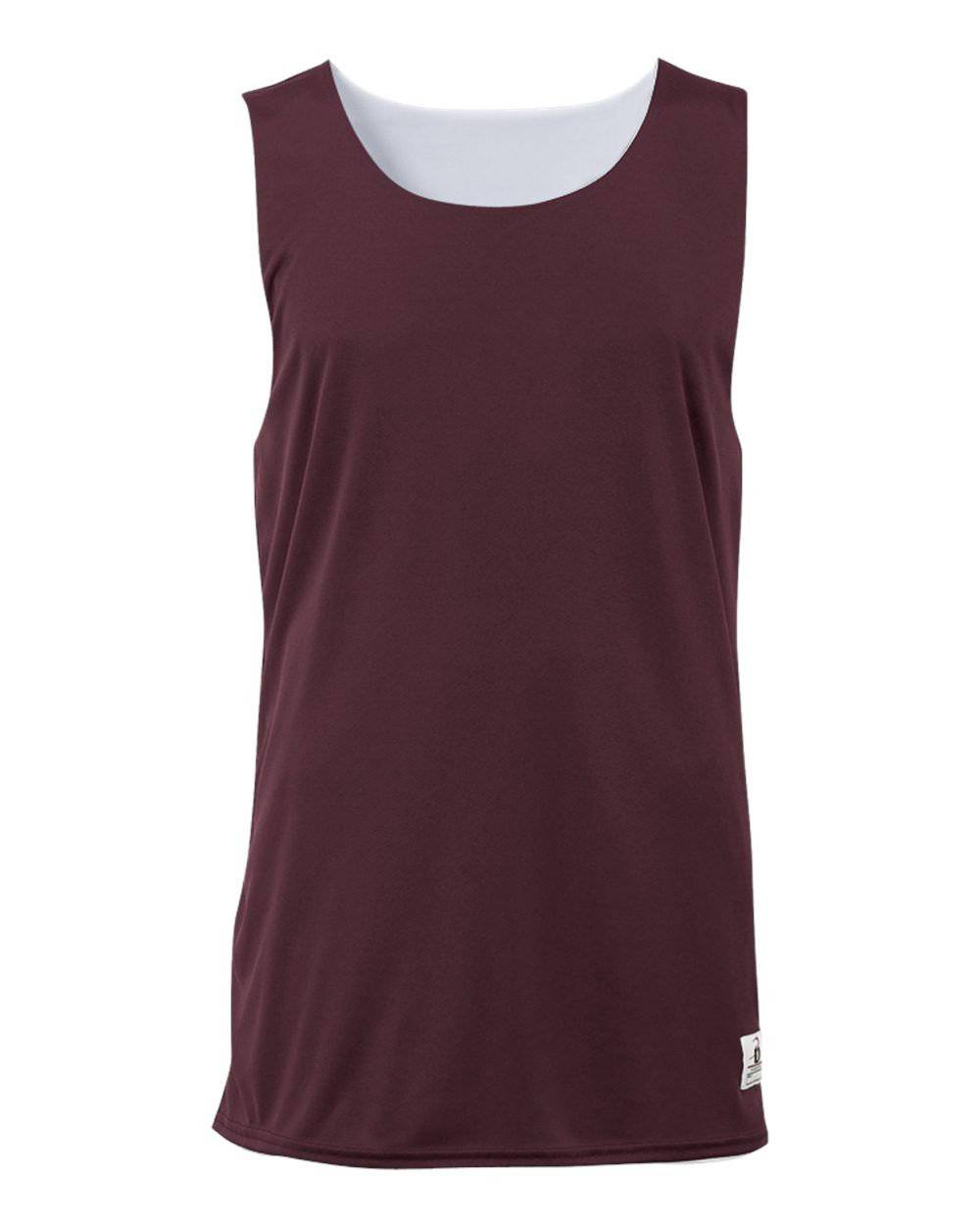 Badger Sport 2129 Youth B-Dry Reversible Tank - Maroon White - HIT a Double - 1