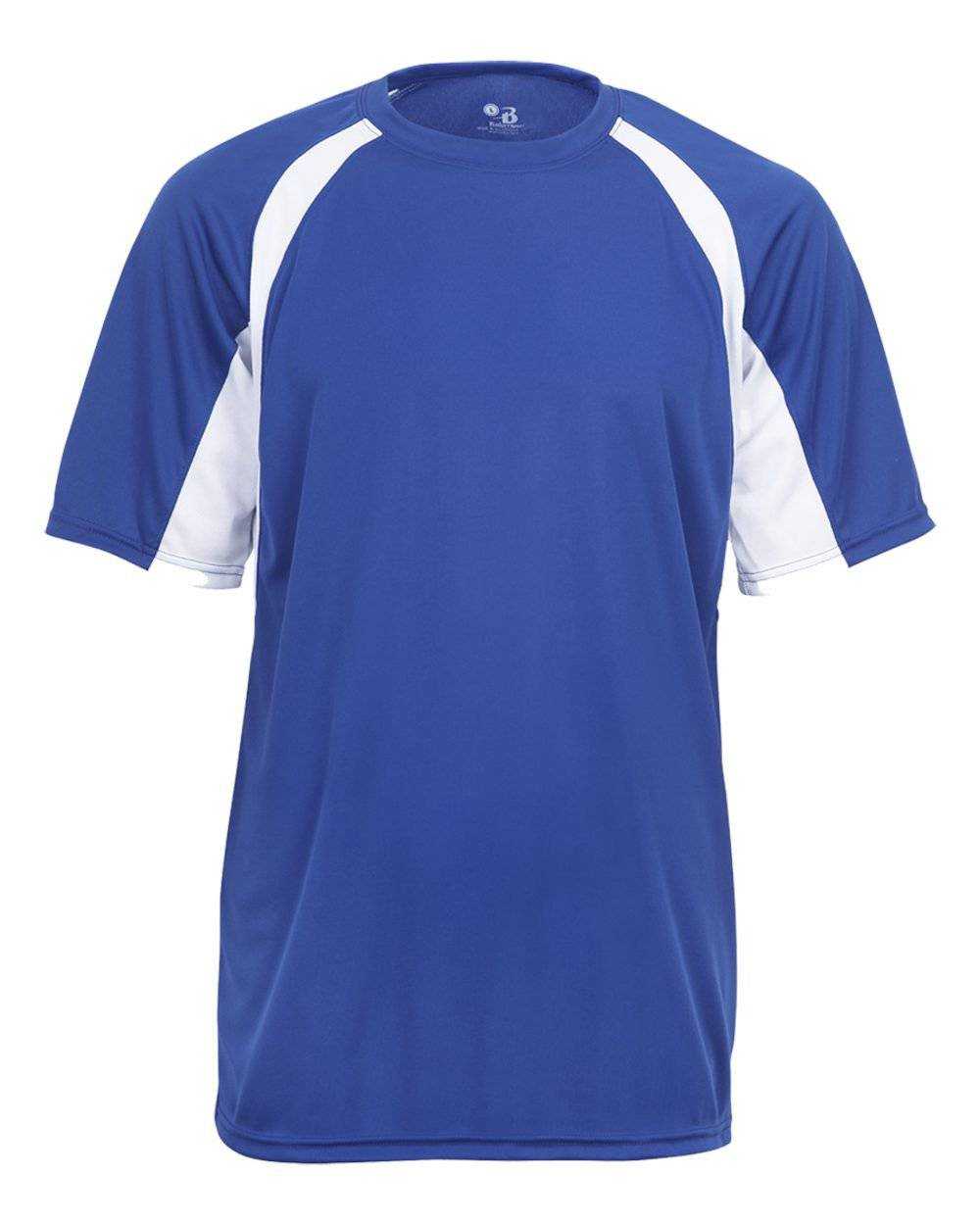 Badger Sport 2144 Youth Hook Tee - Royal White - HIT a Double - 1