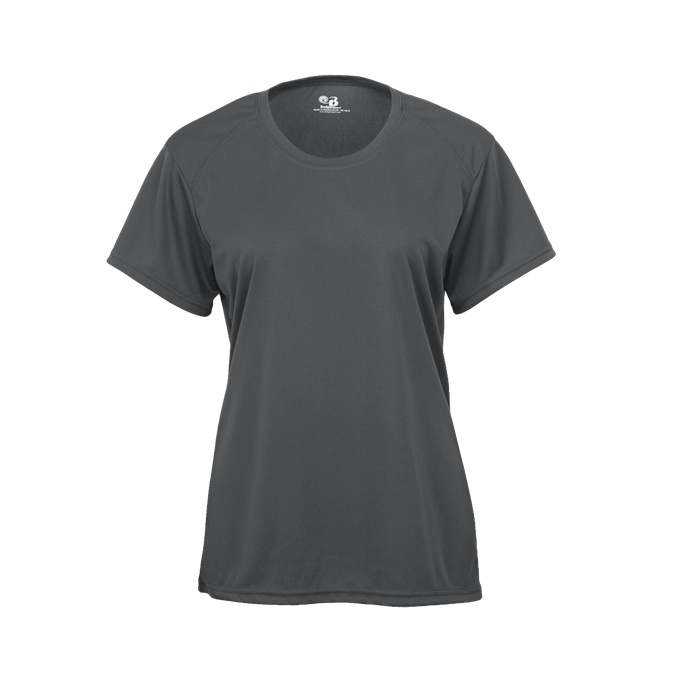 Badger Sport 2160 B-Core Girls&#39; Tee - Graphite - HIT a Double - 1
