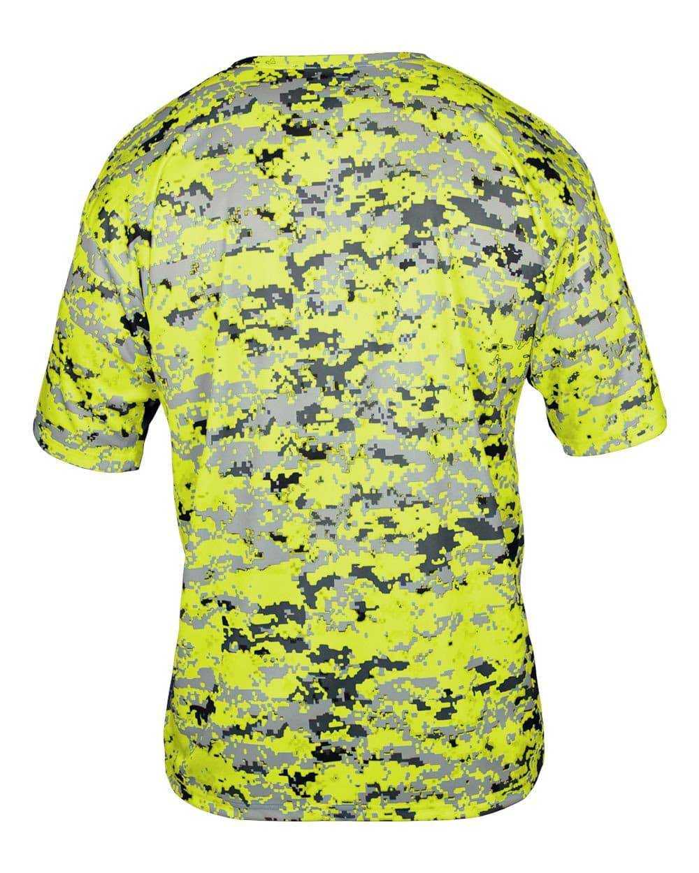 Badger Sport 2180 B-Core Youth Digital Tee - Safety Yellow Digital - HIT a Double - 3