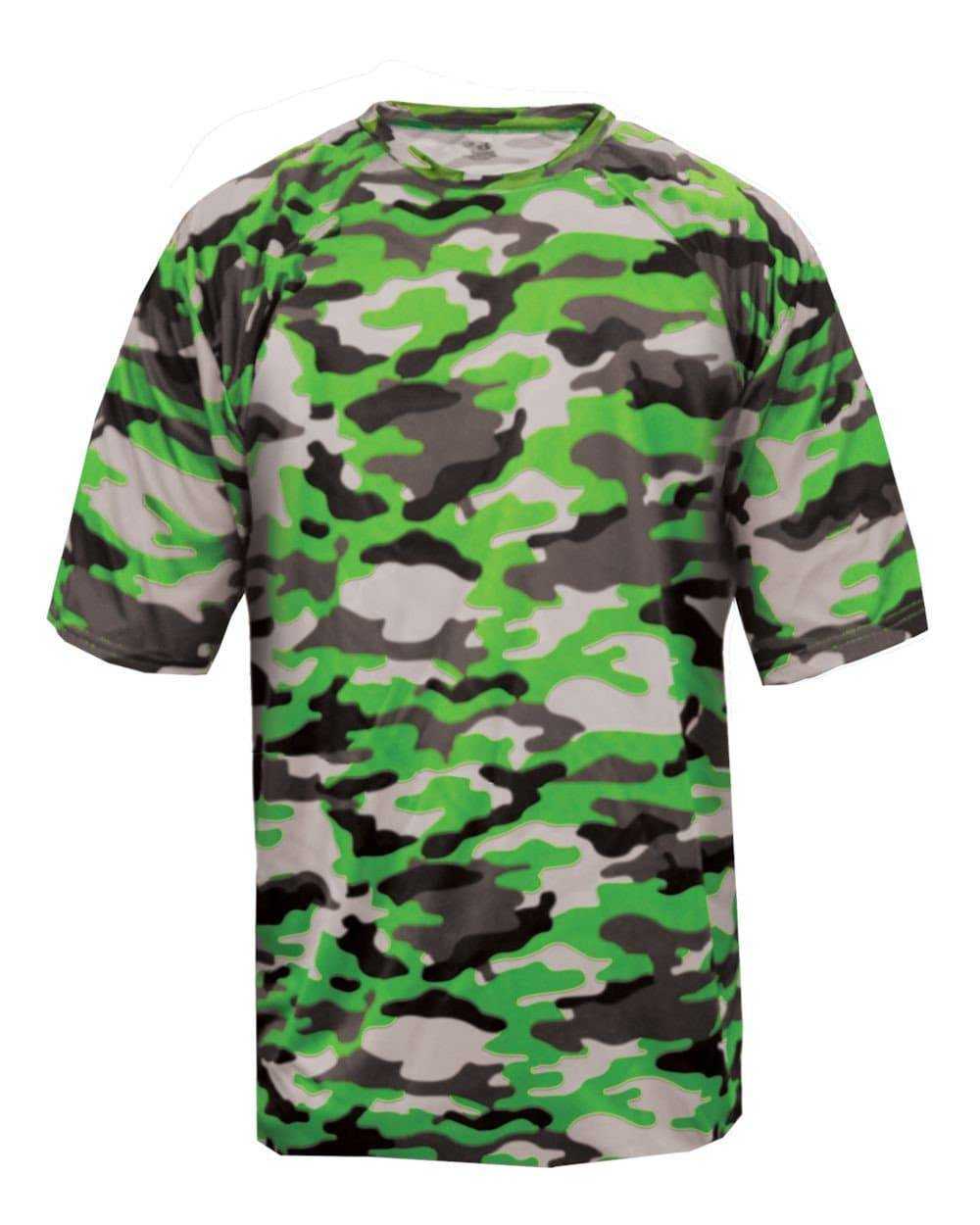 Badger Sport 2181 Camo Youth Tee - Lime Camo - HIT a Double - 1