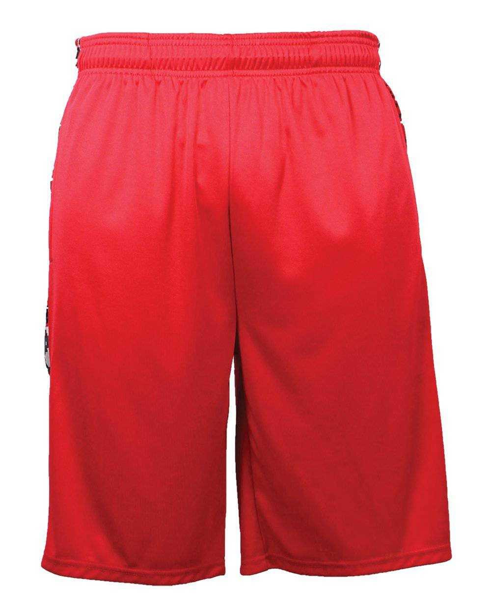 Badger Sport 2189 Digital Panel Youth Short - Red Red Camo - HIT a Double - 1