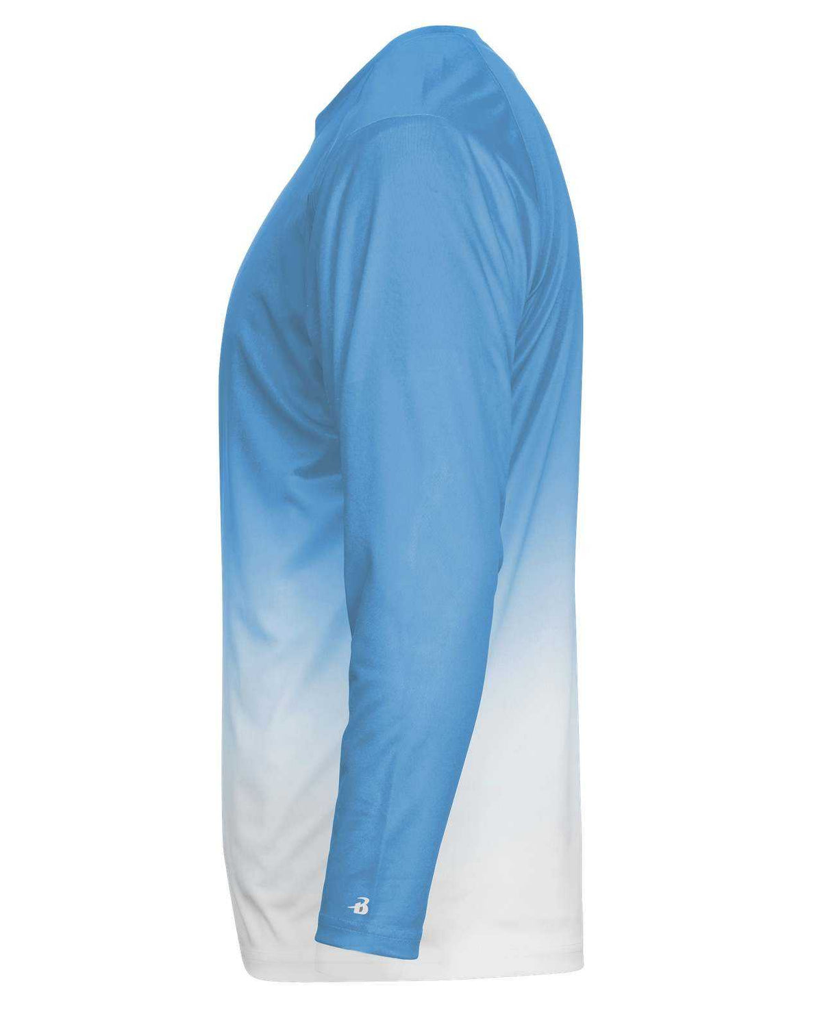 Badger Sport 2204 Ombre Long sleeve Youth Tee - Columbia Blue White - HIT a Double - 3