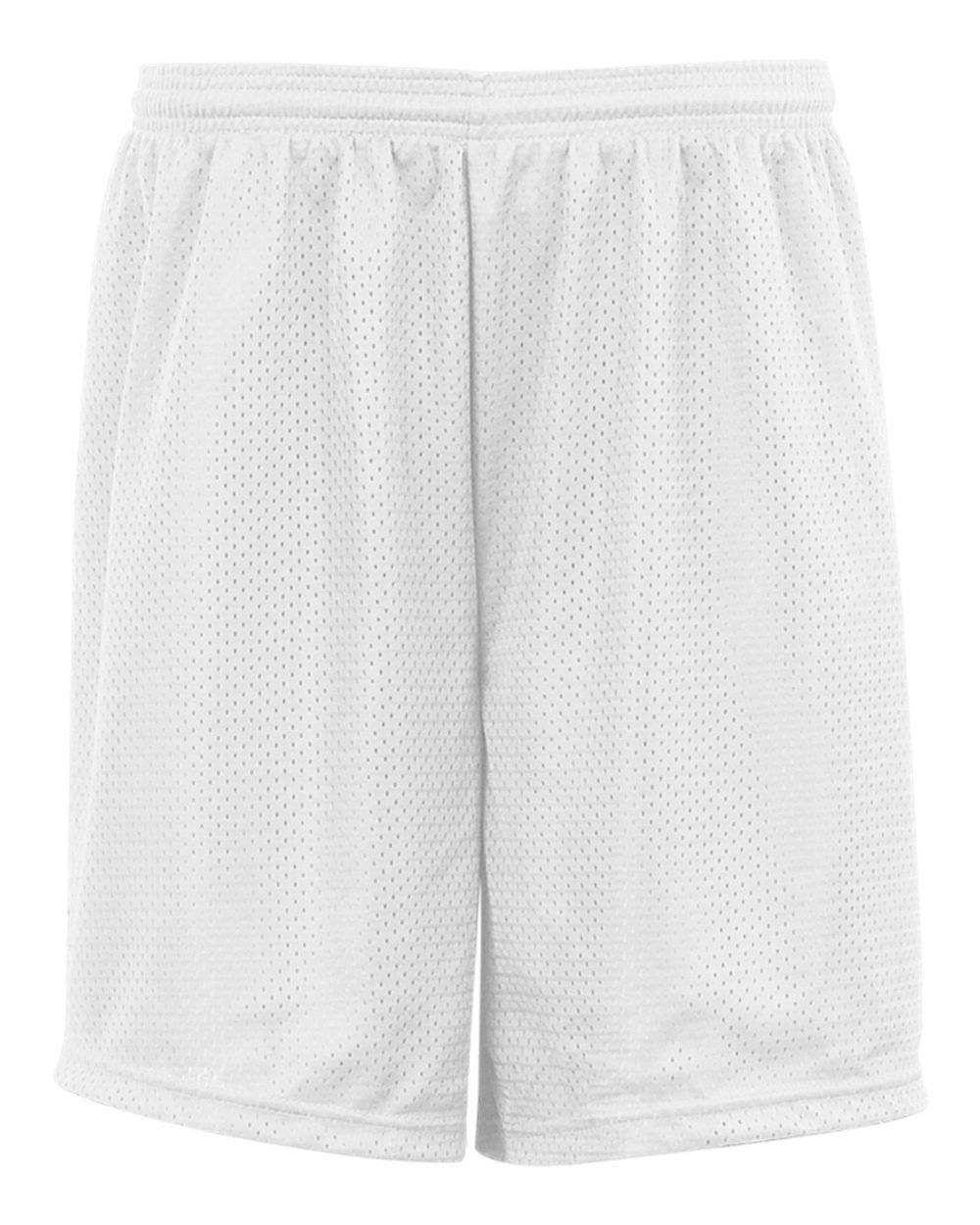 Badger Sport 2207 Youth Mesh/Tricot Short - White - HIT a Double - 1
