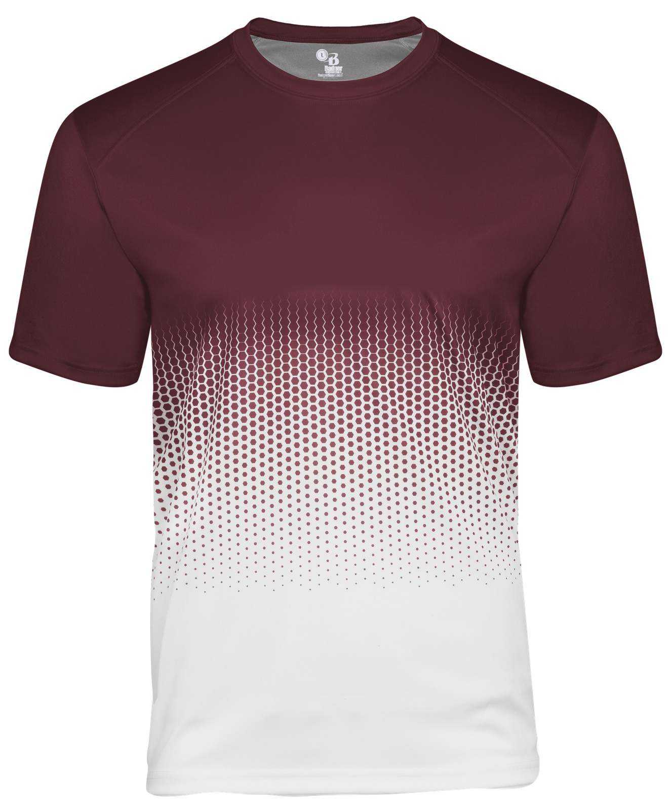 Badger Sport 222000 Hex 2.0 Youth Tee - Maroon Hex - HIT a Double - 1