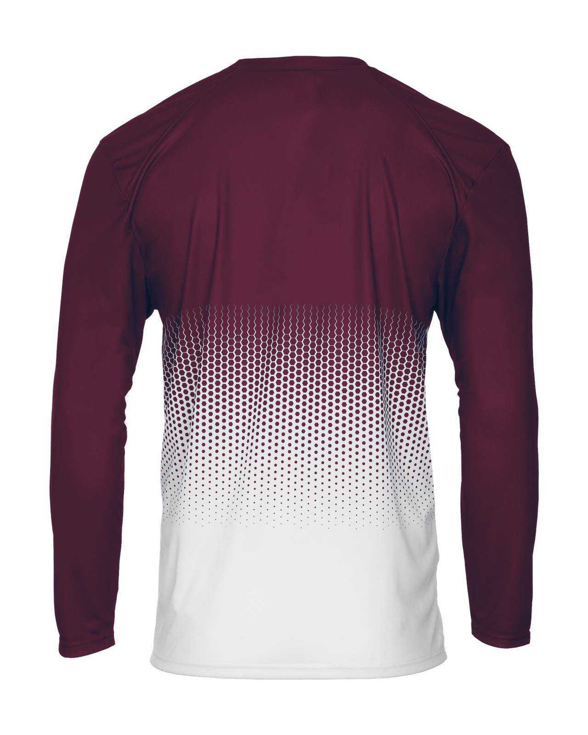 Badger Sport 2224 Hex Youth Long Sleeve Tee - Maroon Hex - HIT a Double - 3