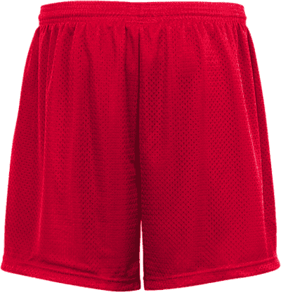 Badger Sport 222500 Mesh Tricot Youth 4&quot; Short - Red