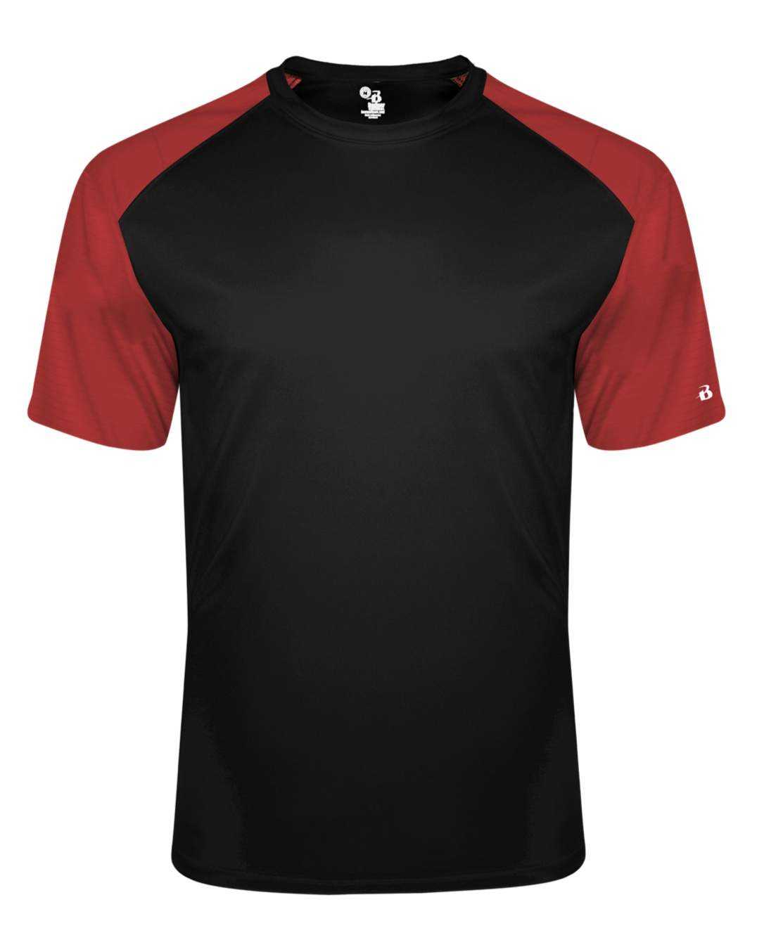 Badger Sport 2230 Breakout Youth Tee - Black Red - HIT a Double - 1
