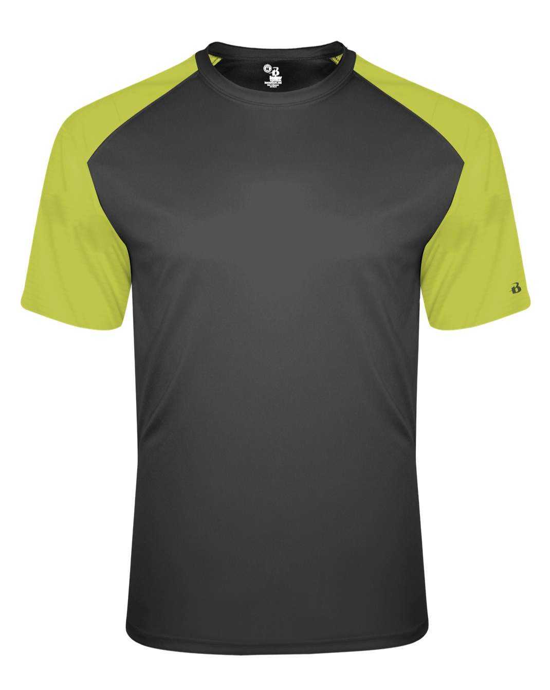 Badger Sport 2230 Breakout Youth Tee - Graphite Lime - HIT a Double - 1