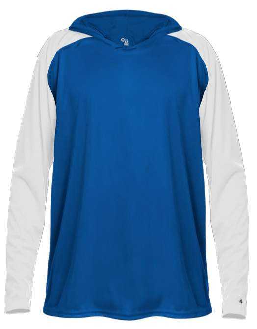 Badger Sport 2235 Breakout Youth Hoodie Tee - Royal White - HIT a Double - 1